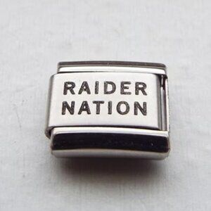 Raider Nation laser 9mm stainless steel italian charm bracelet link new